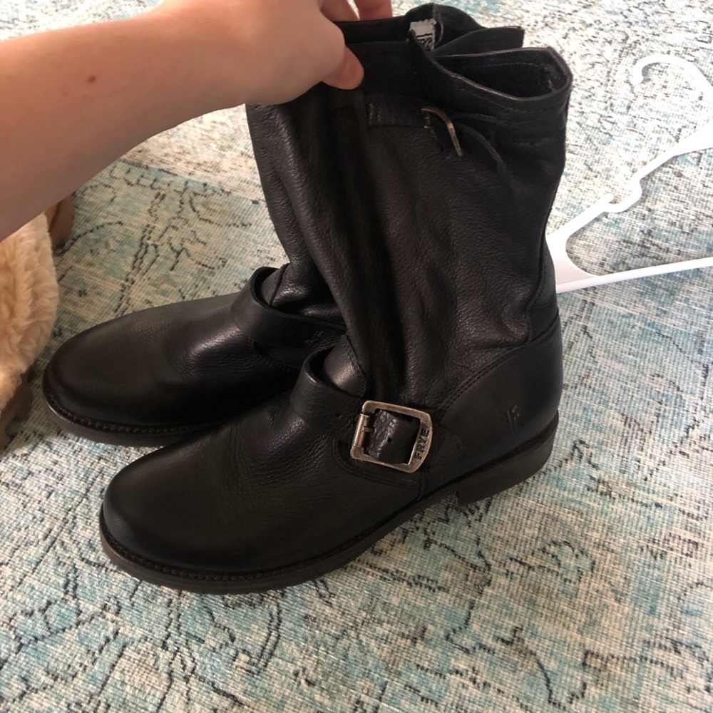 Black Frye leather boots